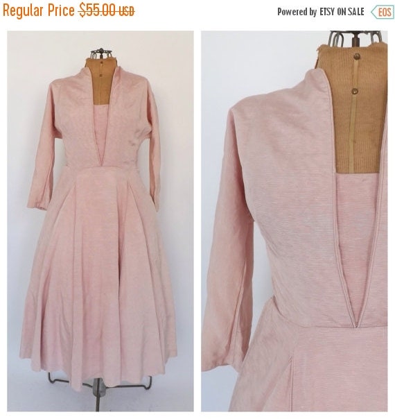 FEB SALE Pink Taffy Dress Rare 1950s Natlynn by alicksandraflin