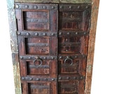 Armoire Cabinet Reclaimed Antique Vintage Patina Storage Indian Furniture