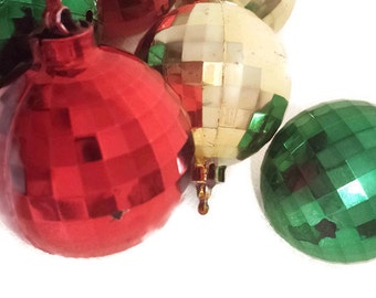 disco ball mirror ornaments christmas plastic hanging
