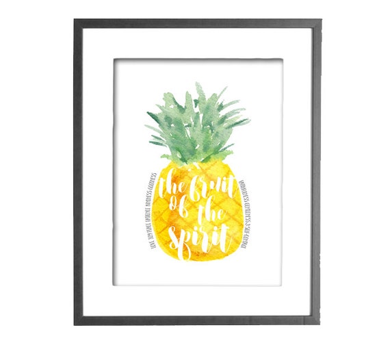 The Fruit of the Spirit Pineapple Wall Art Bible Verse Art