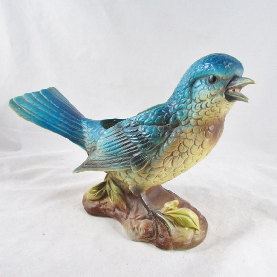 Enesco Blue Bird Planter Japan Ceramic Figurine Vintage E-4187