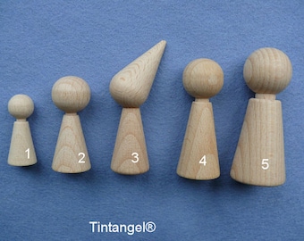 Peg dolls - various shapes and sizes