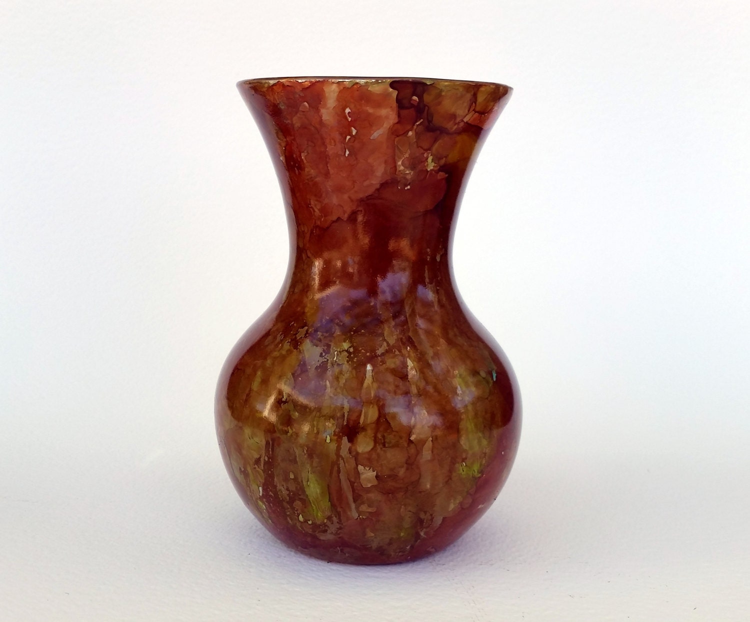 Flower Vase Brown Vase Tan Vase Glass Vase by EmeraldCityTreasures