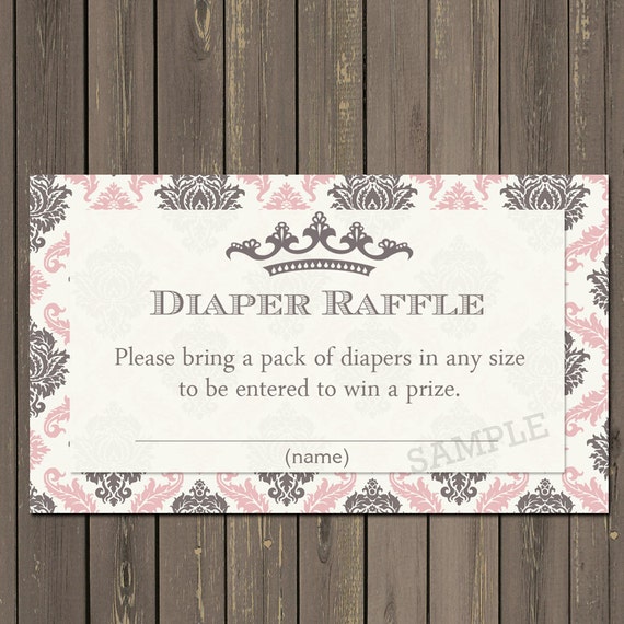 diaper raffle tickets princess baby shower diaper raffle cards wipes