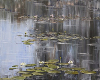 Pond With Water Lilies/Impressionism/JPG/Pond/Water Lilies/Landscape/Art/to print/