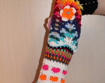Crochet socks, flower socks, multicolored socks, full color socks, Over-the-Knee Socks, Thigh High Socks, flower knee socks, woman socks