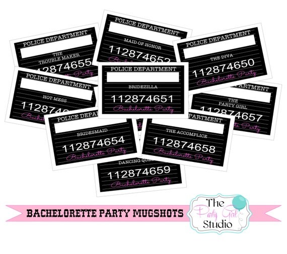 10 pc FULL Page Bachelorette Party Mugshot Signs DIGITAL