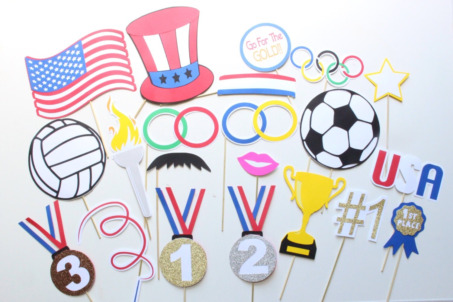 21 pc US Olympic Photo Booth Props/Olympics/Sports Photobooth
