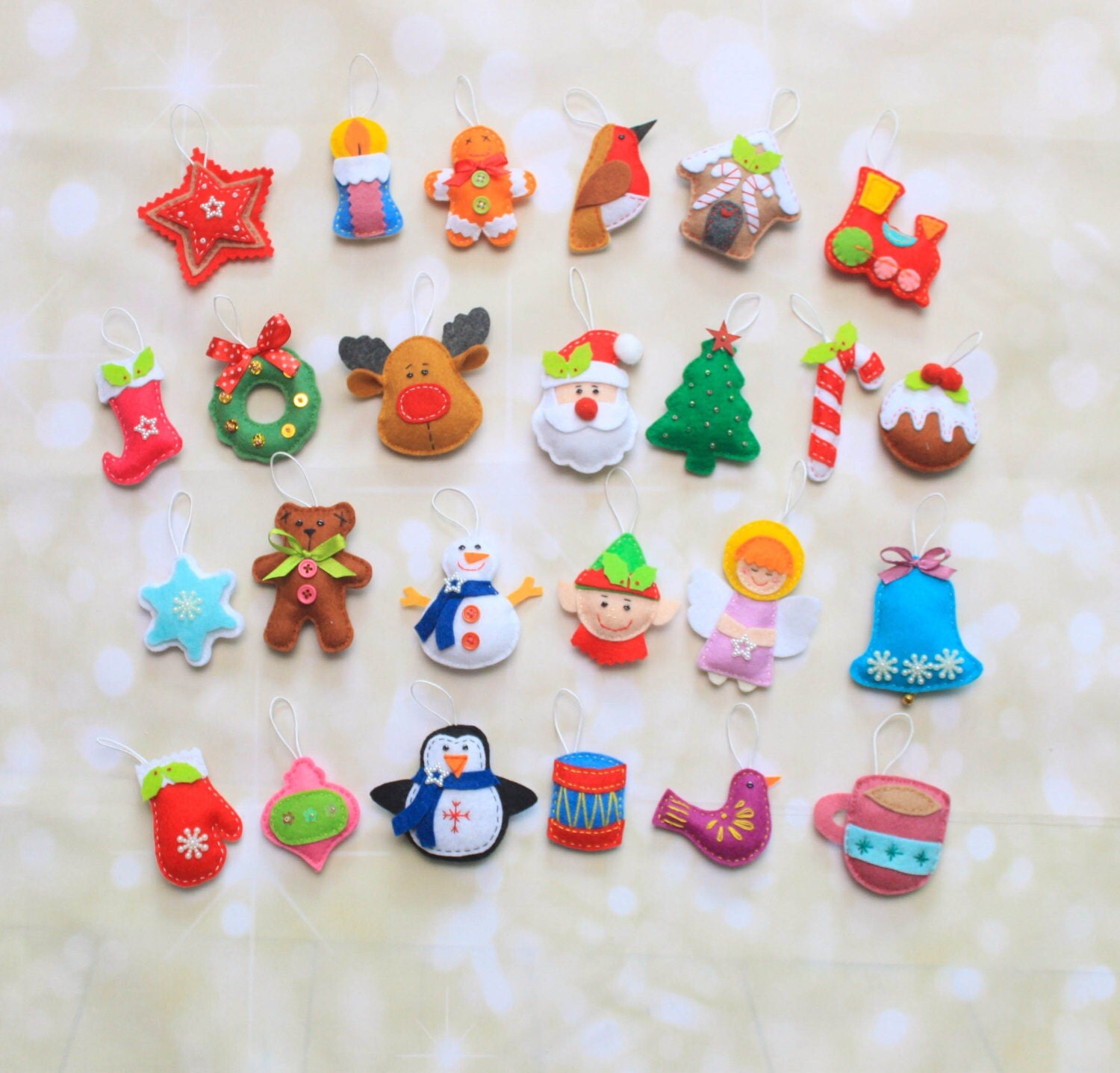 felt christmas ornaments pack of 25 by miracleinspiration felt christmas ornaments pack of 25 by miracleinspiration