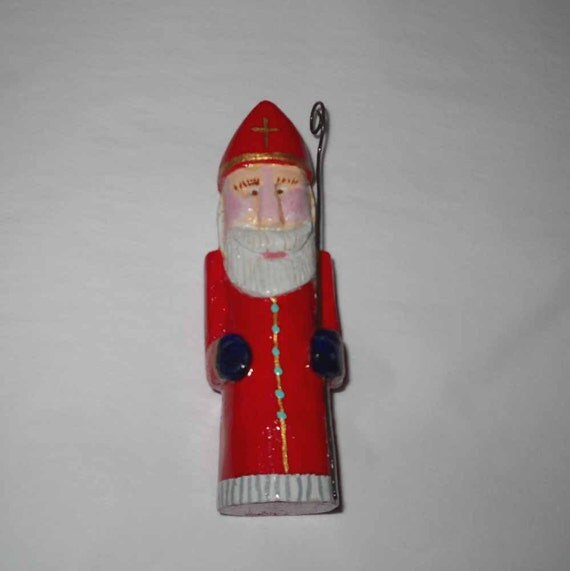 st nicholas christmas ornament hand carved wood ornament st nicholas christmas ornament hand carved wood ornament