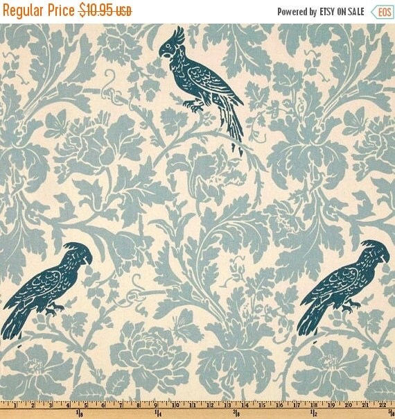 SALE Blue Bird Fabric Premier Prints Barber by FabricSecret