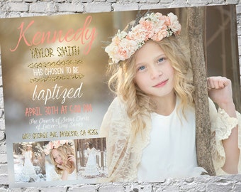 Baptism Invitation, LDS baptism invite, LDS baptism invitation, boy or girl digital down load