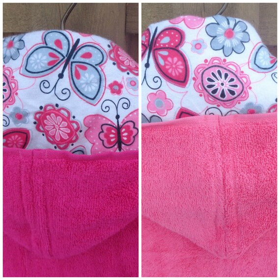 Girl hooded towel with flowers toddler hooded towel kids