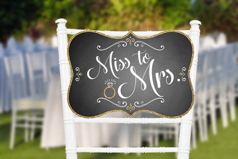 Miss to Mrs Sign-Chalkboard Sign-Bridal by DarlingChicDesign