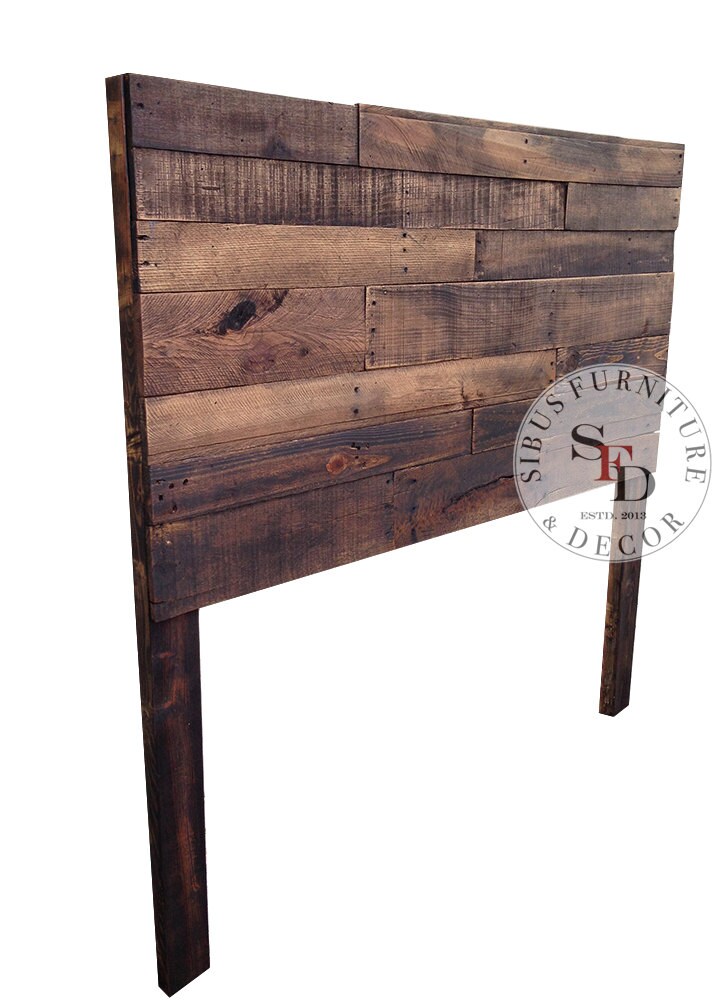Pallet Headboard Dark Walnut SALE Twin Full by SibusFurniture