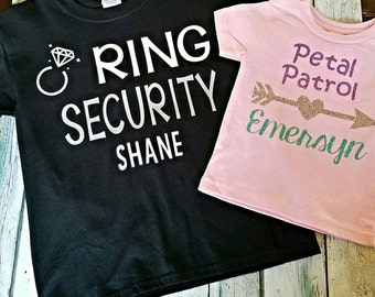 Petal Patrol and Ring Security Shirt SET / Flower Girl Shirt / Ring Bearer Shirt / Wedding / Bridal Party Gifts / Flower GIRL Gift /Ring