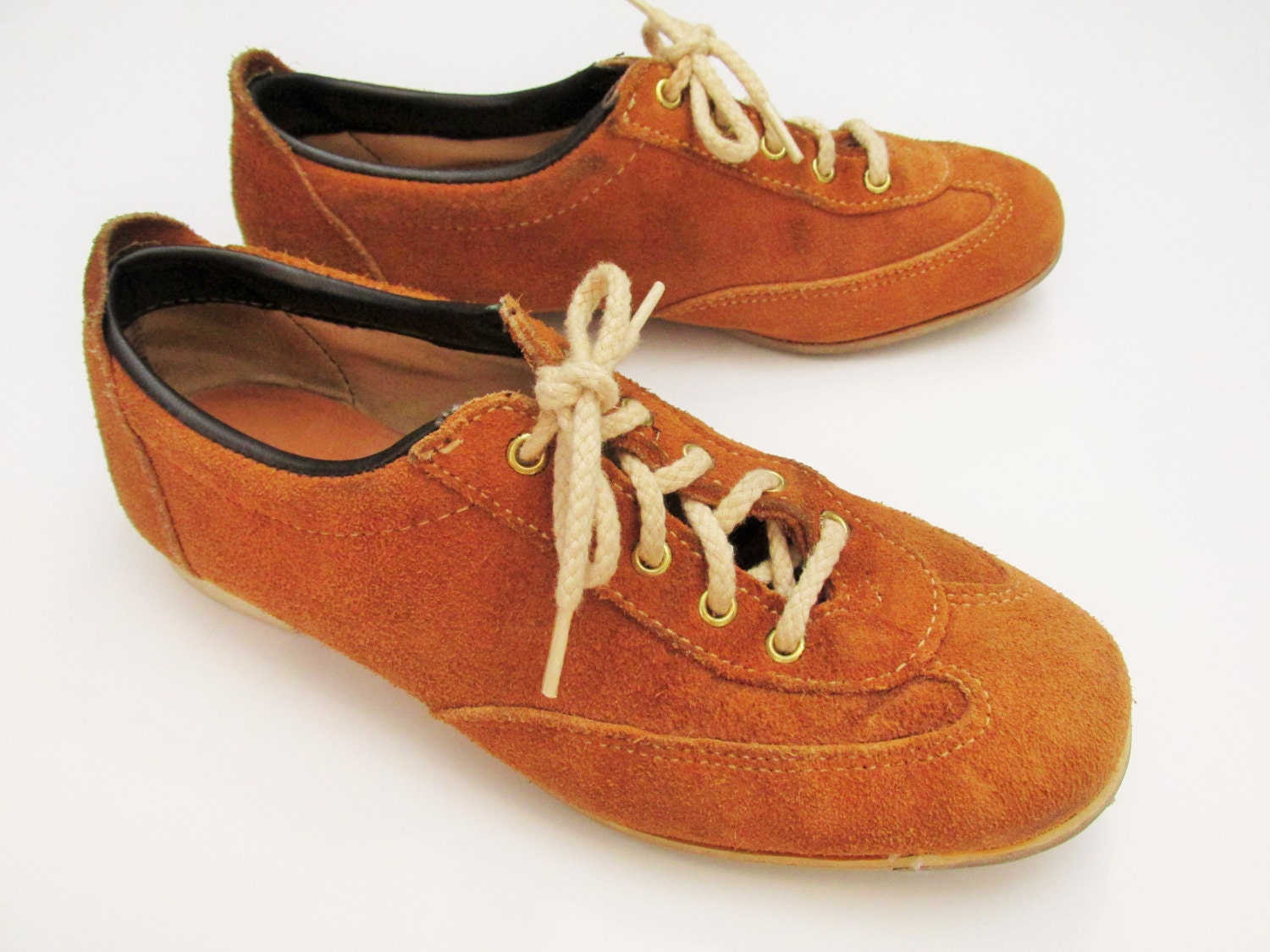 Wms Vintage 1980s Suede Dexter Bowling Lace Up Shoes Sz 6