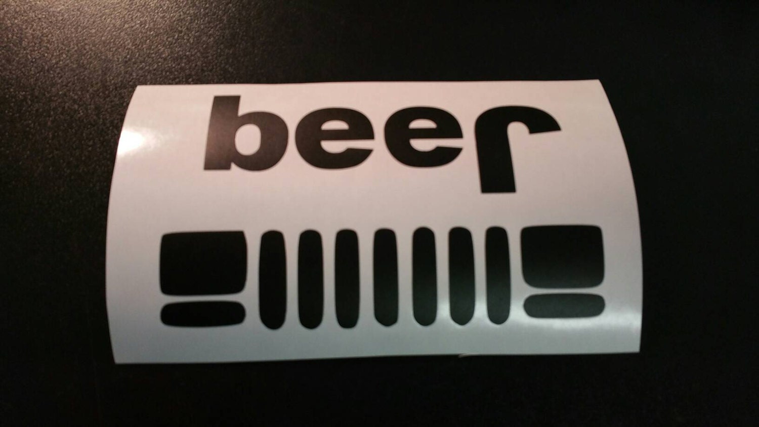 XJ Beer Grill Vinyl Decal Sticker