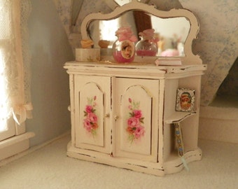 miniature shabbychic dollhouse dresser-cupboard-kitchen furniture