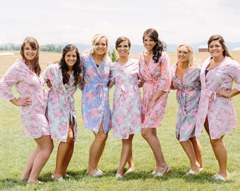 Getting Ready Robes | FREE 2-Day Shipping | Floral Bridesmaid Robes, Cotton Bridesmaid Robes