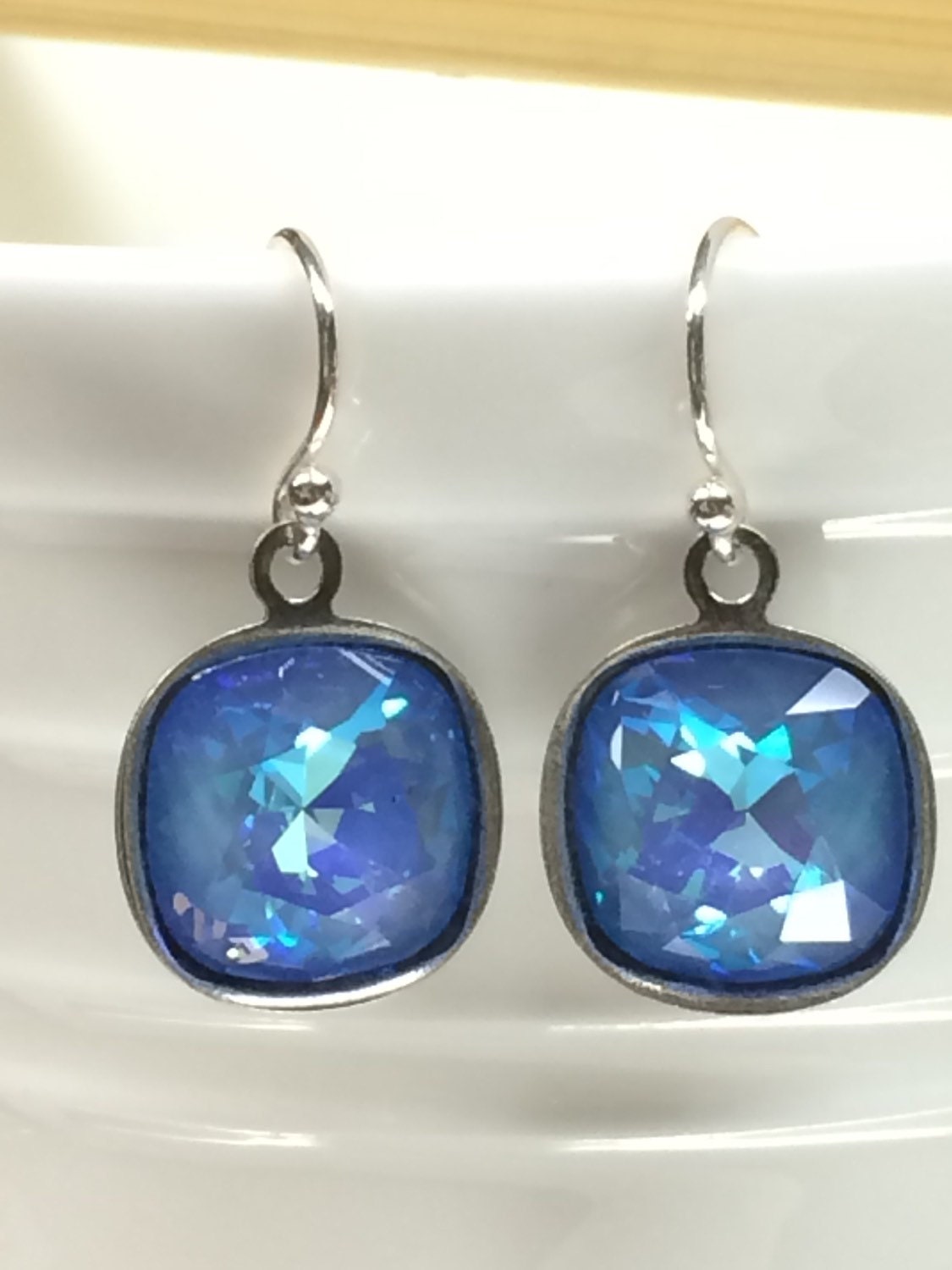 50% off clearance Ultra Blue Swarovski Crystal Earrings