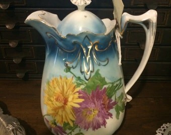 Vintage Ceramic Tea Pot Pitcher, Floral, Very Decorative, Very Cool