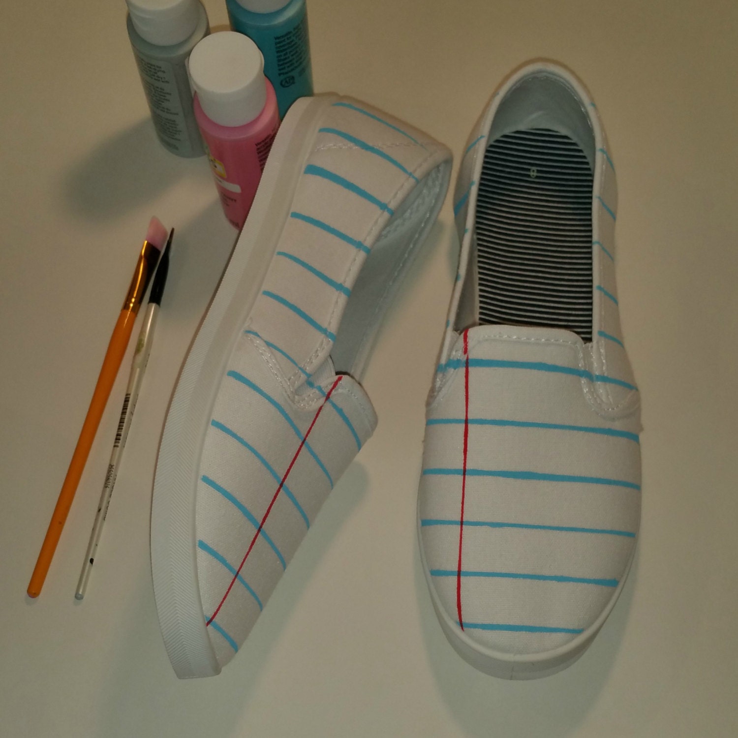 Notebook Paper Graphic© Shoes Fun Canvas Shoes For Students