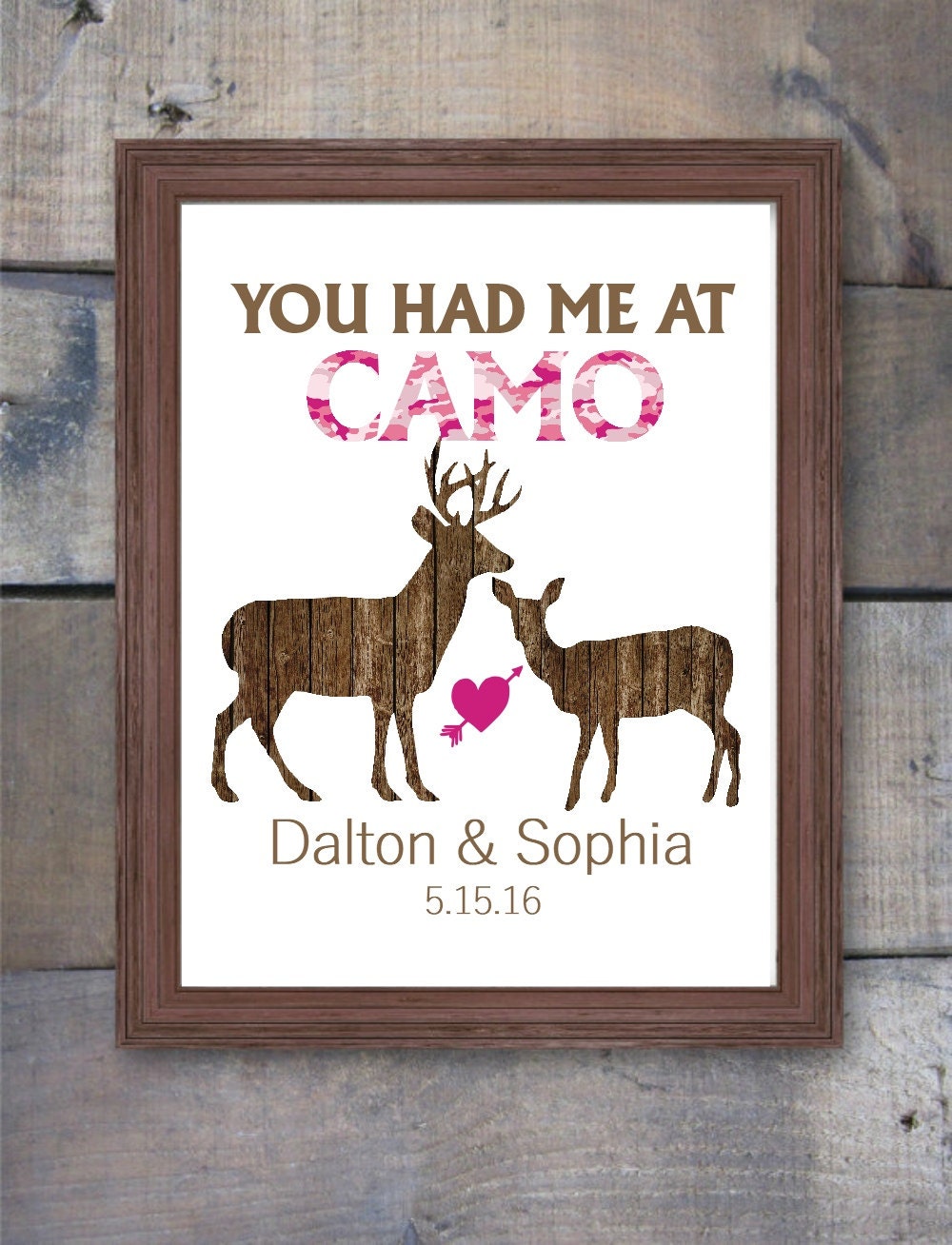 Deer Print Gift for the Couple Hunting Gift Wedding Gift