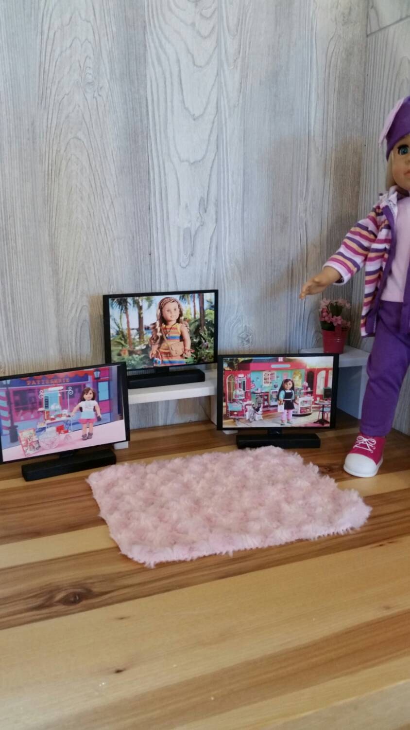 American Girl 18 Doll Sized Furniture flat screen tv hd