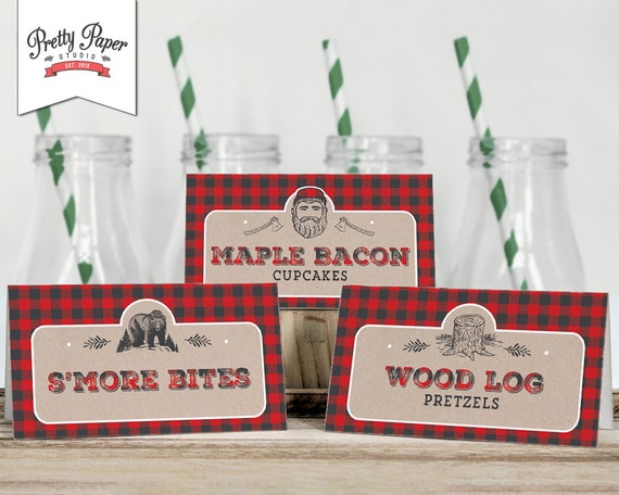 food-labels-lumberjack-instant-download-buffalo-plaid-food