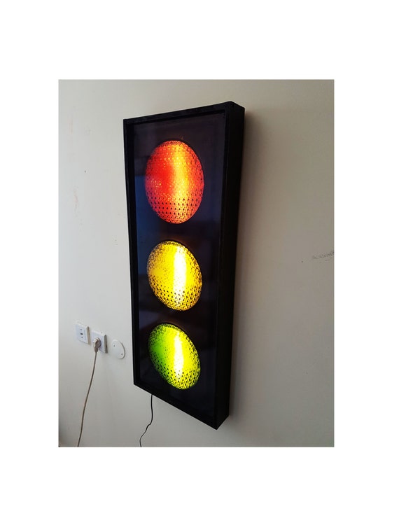 Items similar to Traffic light Picture Picture Lighting, Light Art
