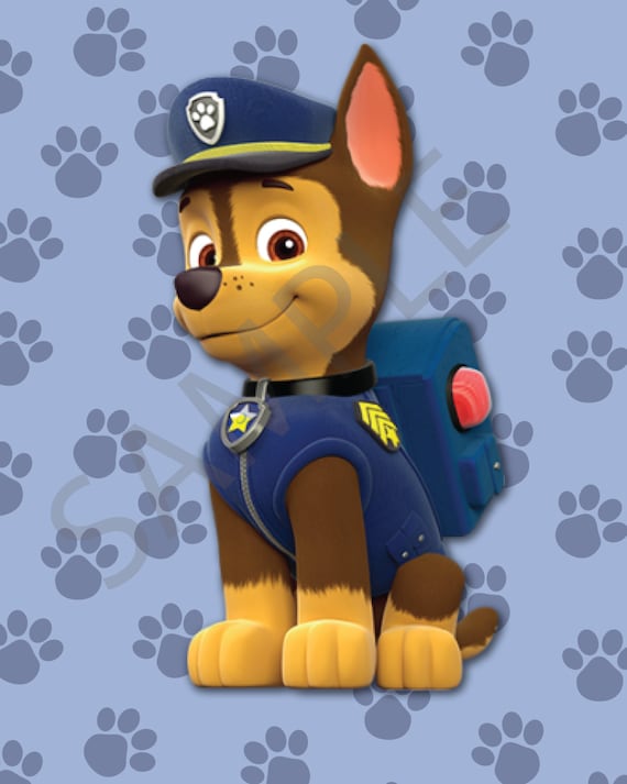 Paw Patrol Wall Art 8x10 Chase DIGITAL FILE