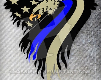 American Eagle Flag, Law Enforcement - printable, vector, art, svg, cut file