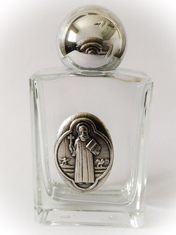 Saint Benedict Glass Holy Water or Anointing Oil Bottles