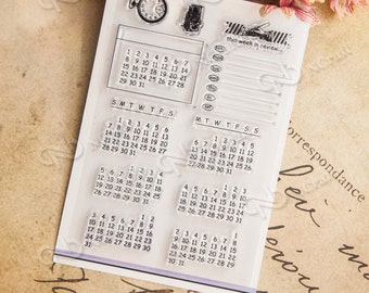 Calendar Clear Stamps Set -- 10 x 15cm stamp