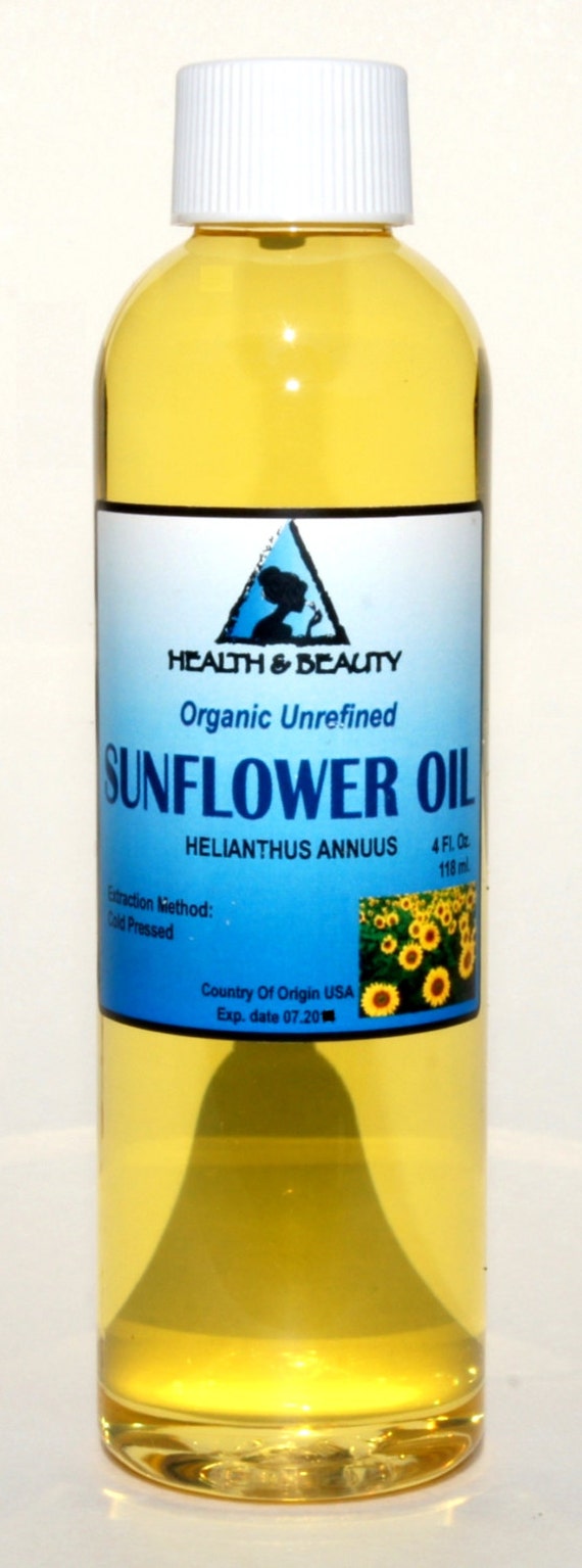 4 oz SUNFLOWER OIL UNREFINED Organic Carrier Cold by HBOilsCenter