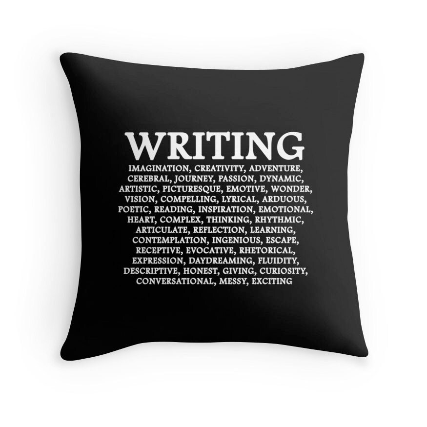 Writer Pillow Write Pillow Writing Pillow Writer Throw