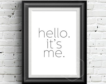 0153 Typographic Adele hello Lyrics quote Inspirational Print Wall Art ...