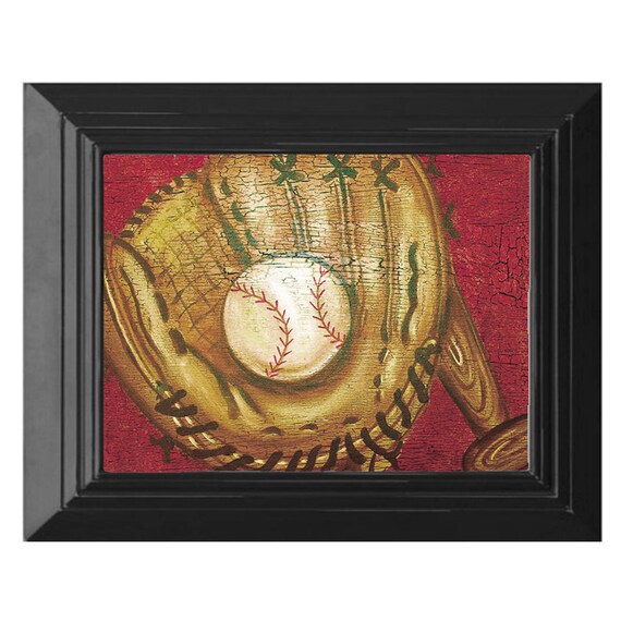 Items similar to baseball art baseball canvas vintage baseball