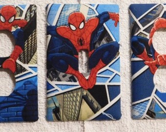 Spiderman Light Switch Plate Outlet Plug Cover Custom Rocker Cable Protective Plug Inserts