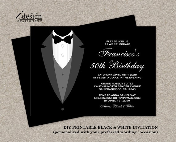 Black And White Cocktail Party Invitations 7