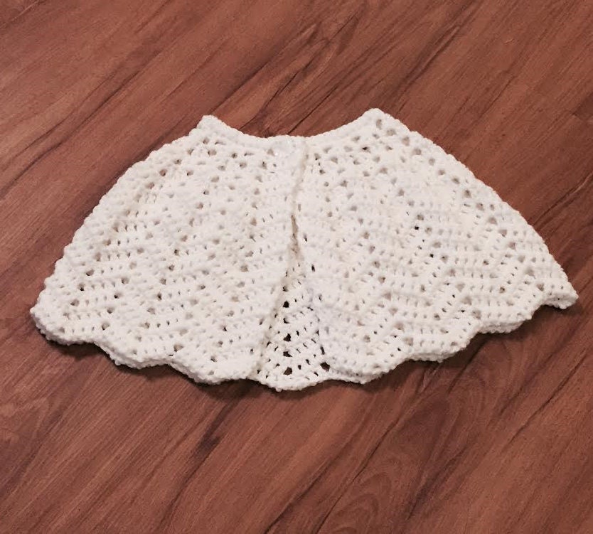 Little Girls Shawl Capelet Communion Shawl Flower