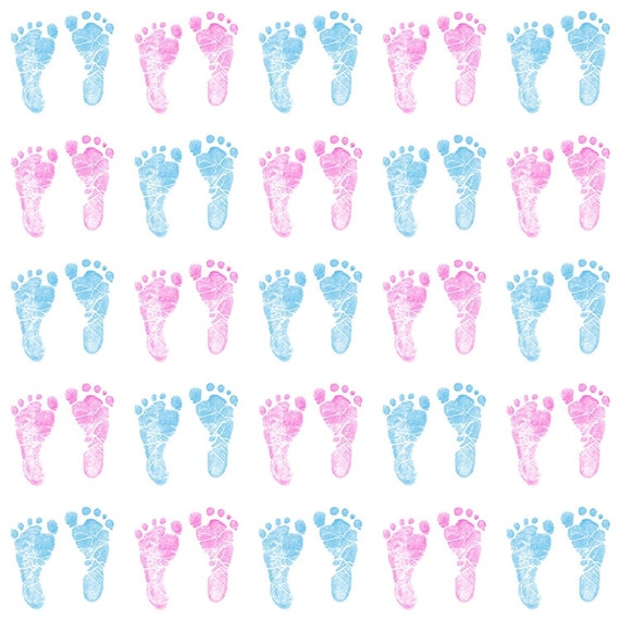 Photography Backdrop Blue and Pink Footprints by NorthernDrops