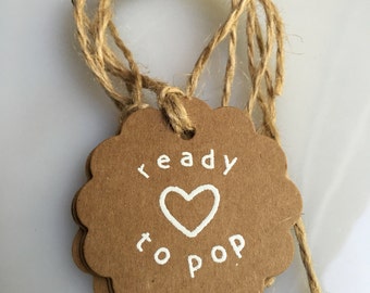 Set of 20 Handmade Ready to Pop Baby Shower Party Favor Tag-Popcorn Baby Shower Favor Tag-Lollipop Favor Tag-Cake Pop Tag-Mini Champagne Tag