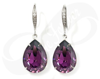 Bridesmaid Earrings Purple Earrings Amethyst Earrings Bridal Jewelry Bridesmaid Jewelry Bridal Jewelry Wedding Earrings Bridesmaid Gift