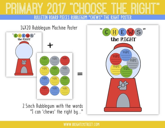 LDS Primary 2017 Choose the Right Bulletin Board Bubblegum Machine