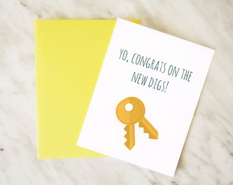 New House Card / Moving Card / New Digs / Housewarming Card / New Home Card