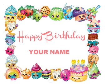 Shopkins Cake Topper, Shopkins Cupcake topper precut, Edible image, cupcake topper,