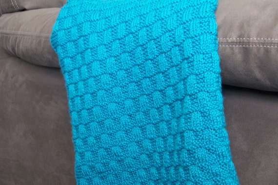 Knit PatternWavy Checkerboard Baby Blanket