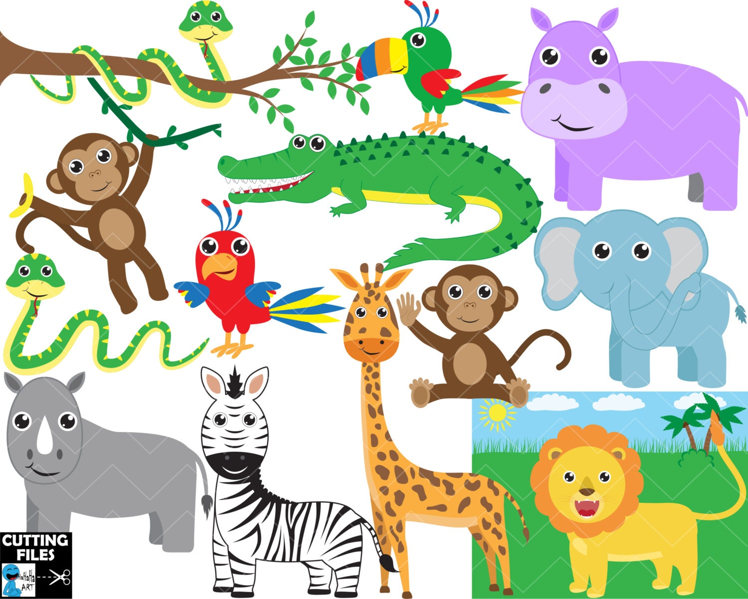 Download Safari animals Digital Cutting files svg png dxf eps Vinyl